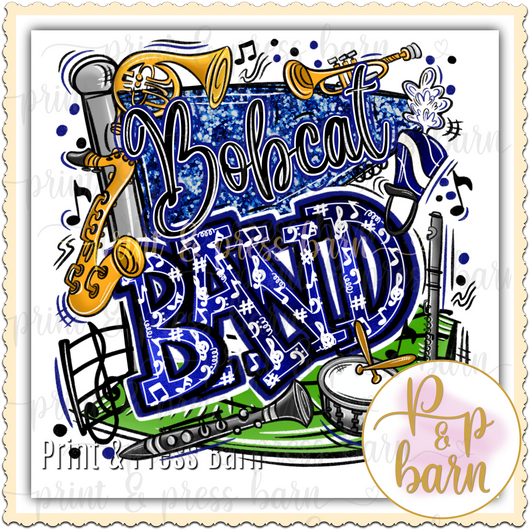 Bobcat Band Collage- blue and black