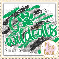 Go Wildcats Glitter brushstroke- Green