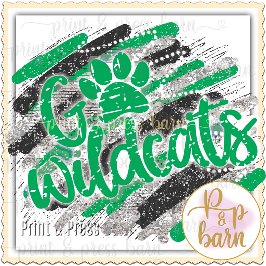 Go Wildcats Glitter brushstroke- Green