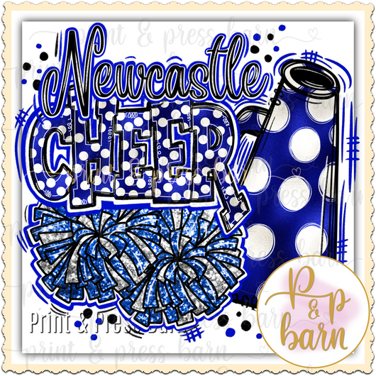 Newcastle Cheer Collage- blue and black