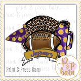 Jaguar Leopard Football- purple gold