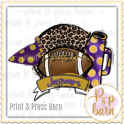 Jaguar Leopard Football- purple gold