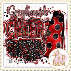 Greyhound Cheer Collage- Red and black