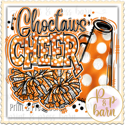 Choctaws Cheer Collage- Orange and white