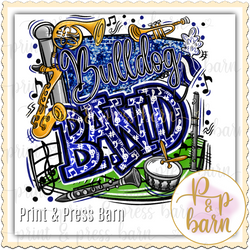 Bulldog Band Collage- Blue