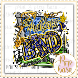 Panther Band Collage- blue yellow