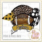 Panthers Leopard Football- Black and Gold