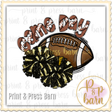 Football Game Day- Black and gold