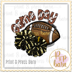 Football Game Day- Black and gold