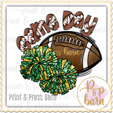 Game Day Pom- Green and Gold