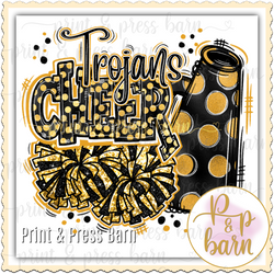 Trojans Cheer Collage- Gold and black