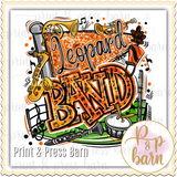 Leopards Band Collage- orange and black