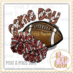 Football Game Day- Maroon and silver