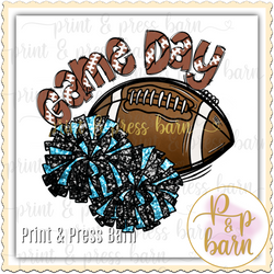 Football Game Day- columbia Blue and black