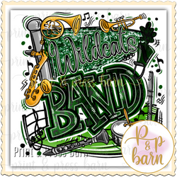 Wildcat Band Collage- green and black