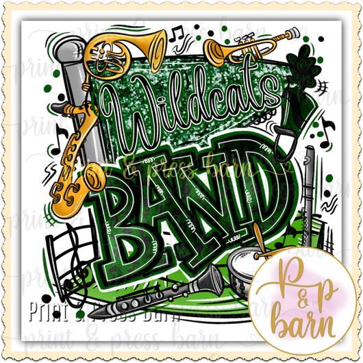 Wildcat Band Collage- green and black