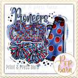 Pioneers Cheer Collage- Blue and Red
