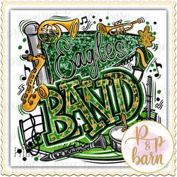 Eagles Band Collage- green and black