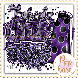 Bobcat Cheer Collage- purple and black