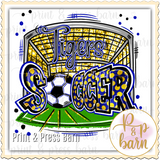 Tiger Soccer Collage- blue and yellow