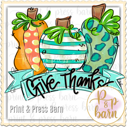 Give Thanks Fall Pumpkin trio 123