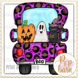 Purple Leopard Halloween Truck