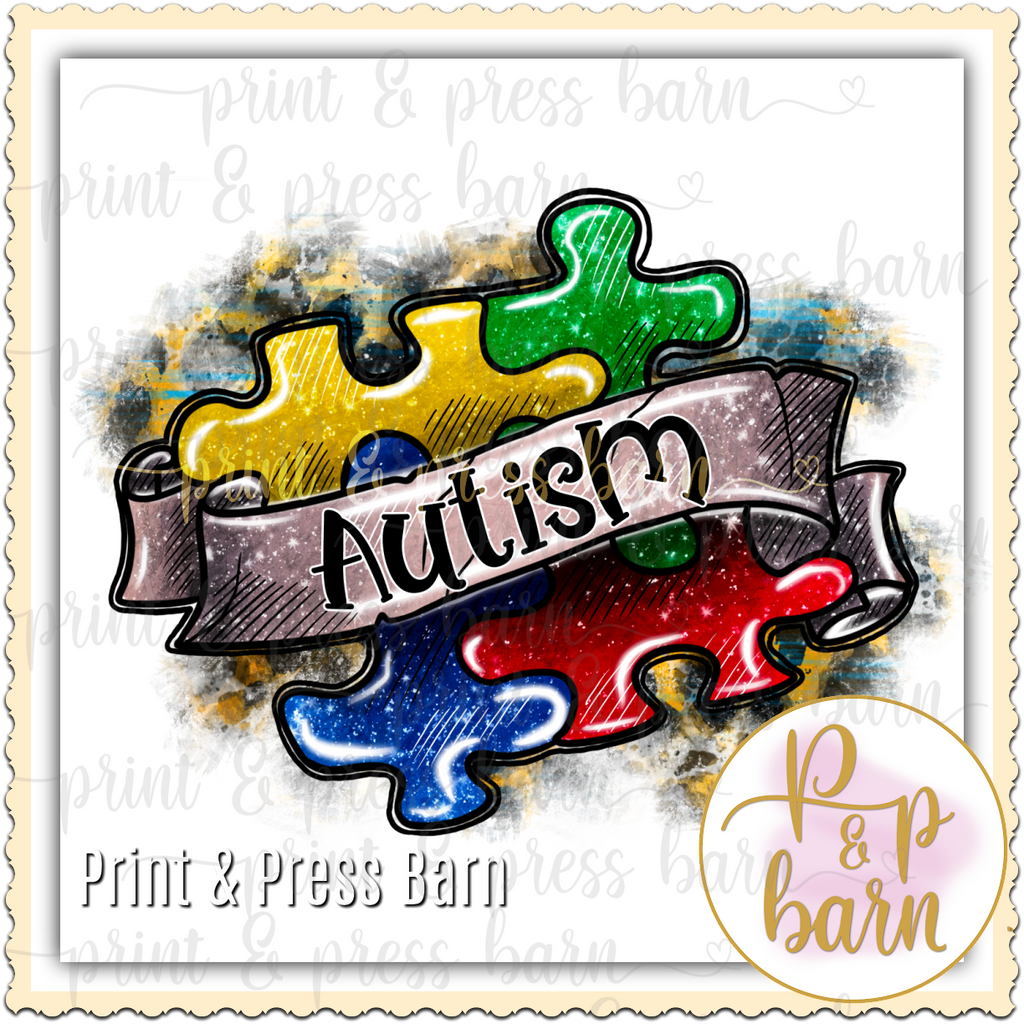 Autism Puzzle Splatter – Print & Press Barn
