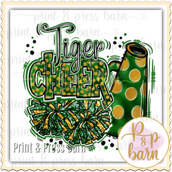 Tiger Cheer Collage- Green and yellow