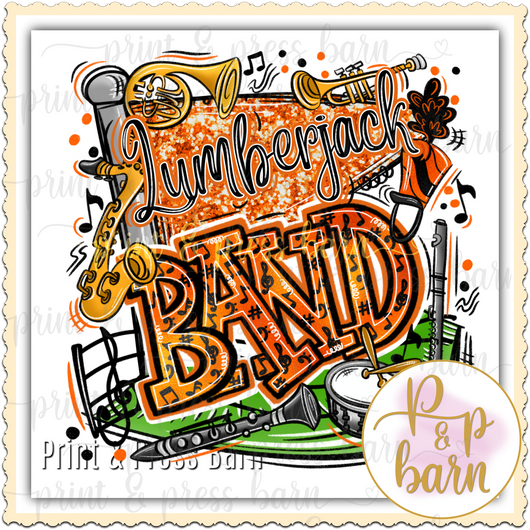 Lumberjack Band Collage- orange