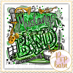 Mustang Band Collage- Green