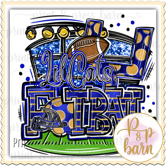 Lil Cats Football Collage- blue and gold