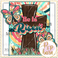 He Is Risen Cross Butterfly