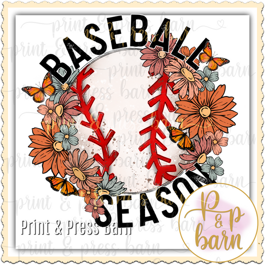 Baseball Season with flowers