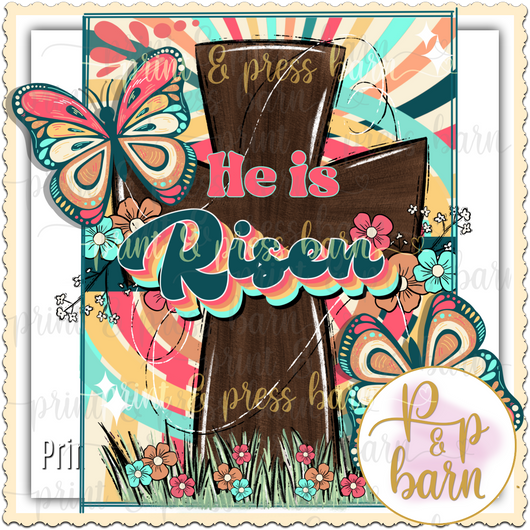 He is Risen Butterly Cross