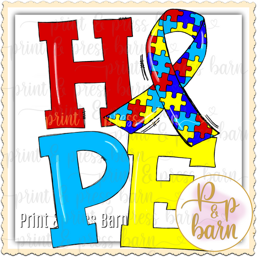 Hope Autism Ribbon 2