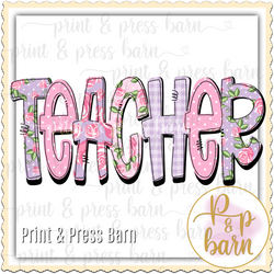 Pink Floral Teacher