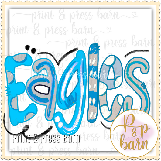 Eagles Doodle blue and grey- LD