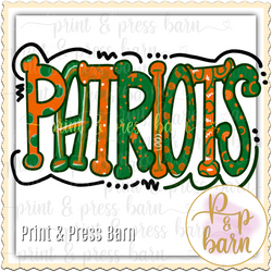 Patriots Doodle- Green and Orange