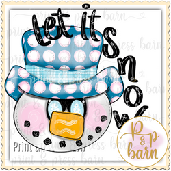 Let it Snow Polka Dot Hat Snowman 2