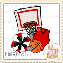 Basketball COllage- Red black