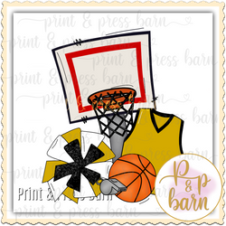 Basketball COllage- Black and GOld