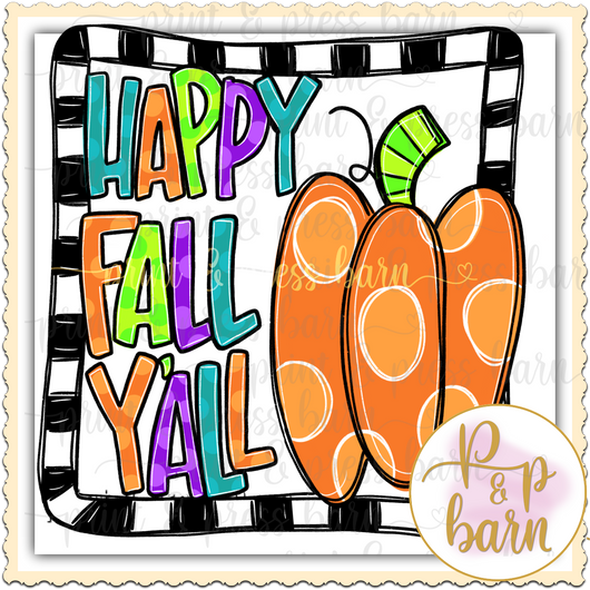 Happy Fall Yall Pumpkin Frame- AR