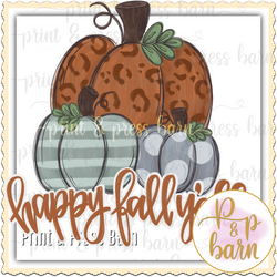 Happy Fall Yall Leopard Pumpkin Trio- AR
