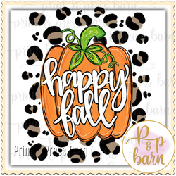 Happy Fall Leopard Pumpkin- AR