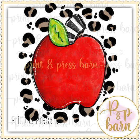 Apple with leopard background
