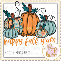 Teal Orange Pumpkin Set