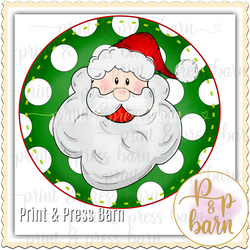 Polka Dot Circle Santa