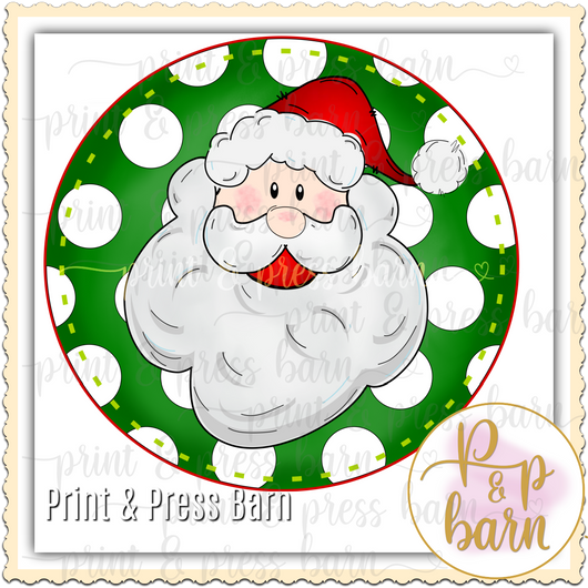 Polka Dot Circle Santa