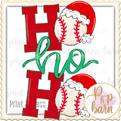 Christmas Baseball Ho Ho Ho