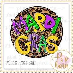 Mardi Gras Leopard Circle